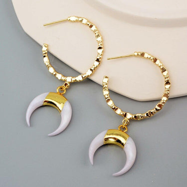 White Shell Drop Earrings-Your Soul Place